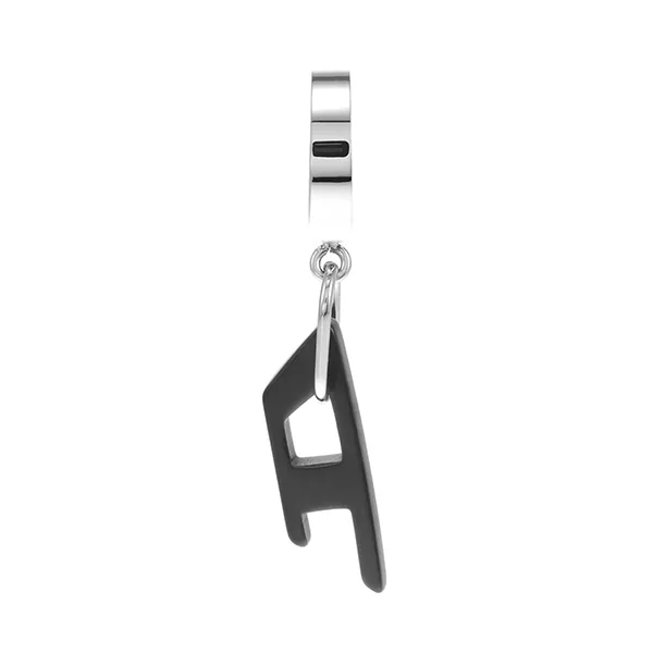 Khuyên Tai Diesel Two-Tone Stainless Steel Hoop Earring DX1418931 Màu Bạc/Đen