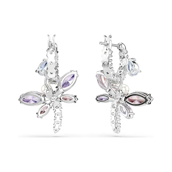 Khuyên Tai Nữ Swarovski x Ariana Grande Drop Earrings Mixed Cuts Dragonfly Multicolored Rhodium Plated 5749185 Phối Màu