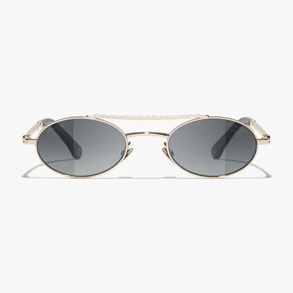 Kính Mát Chanel Oval Sunglasses Màu Xám