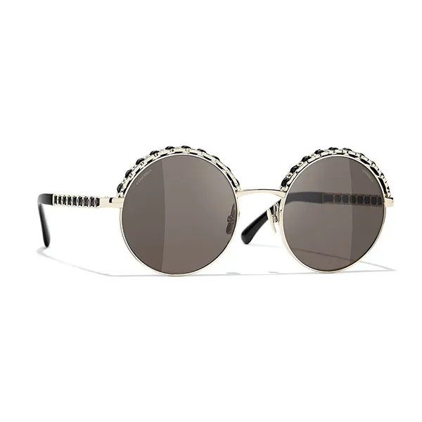 Kính Mát Chanel Round Sunglasses CH4265Q Màu Xám Đen
