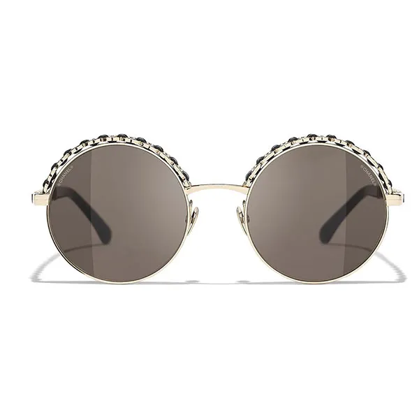 Kính Mát Chanel Round Sunglasses CH4265Q Màu Xám Đen