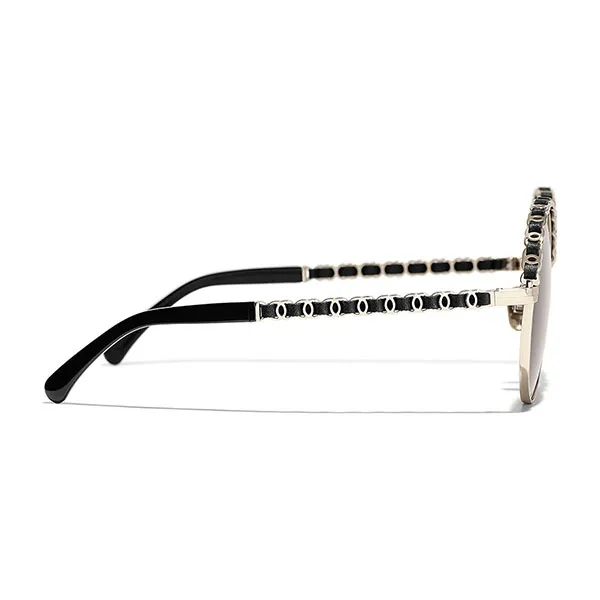Kính Mát Chanel Round Sunglasses CH4265Q Màu Xám Đen