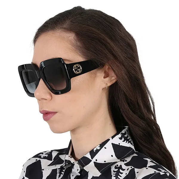 Kính Mát Gucci Sunglasses GG0053SN 001 Màu Đen/Xám