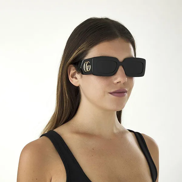 Kính Mát Gucci Sunglasses GG0811S-001 Màu Đen/Xám