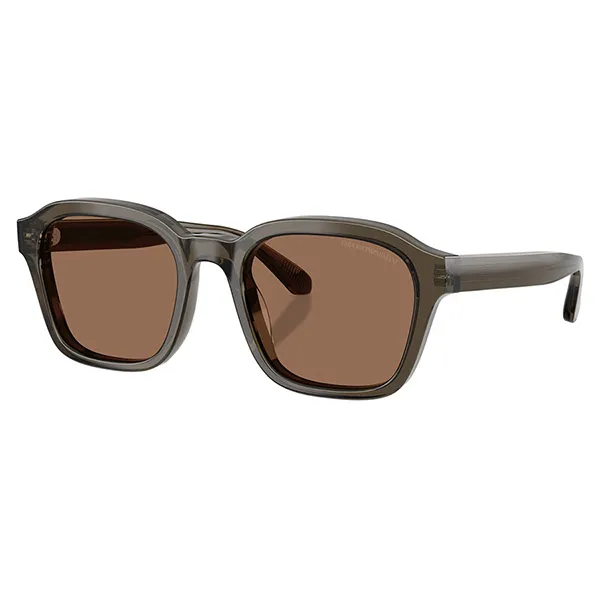 Kính Mát Nam Emporio Armani Shiny Transparent Gray Sunglasses EA4245U 624973 Màu Xám - Nâu