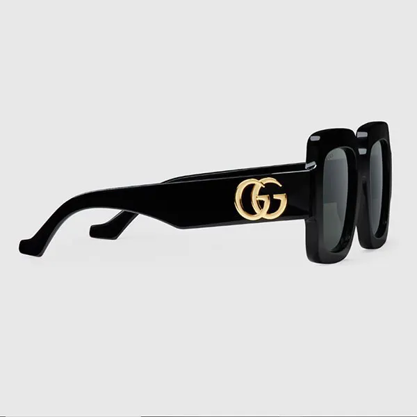 Kính Mát Unisex Gucci Square Frame Double G Sunglasses 778267 J0740 1012 Màu Đen Xám