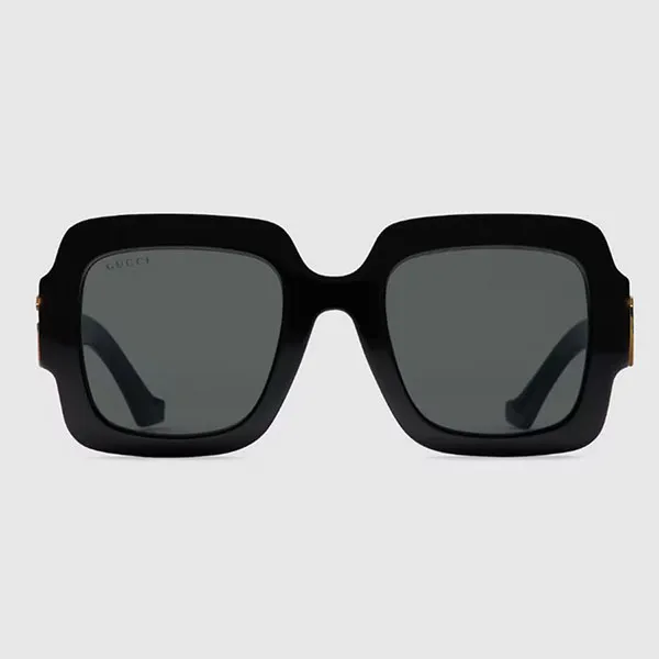 Kính Mát Unisex Gucci Square Frame Double G Sunglasses 778267 J0740 1012 Màu Đen Xám