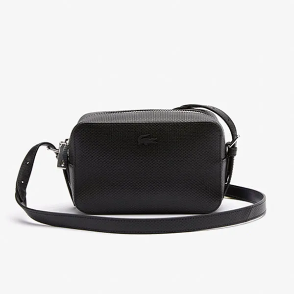 Lacoste Women's Chantaco Piqué Crossbody Bag, Leather Material NF3879KL-000 Màu Đen