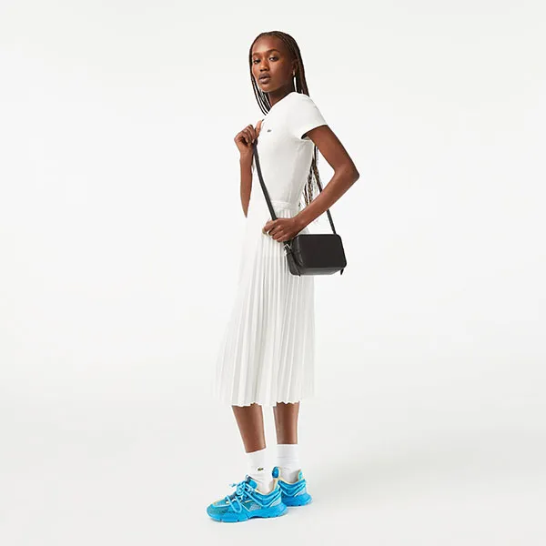 Lacoste Women's Chantaco Piqué Crossbody Bag, Leather Material NF3879KL-000 Màu Đen