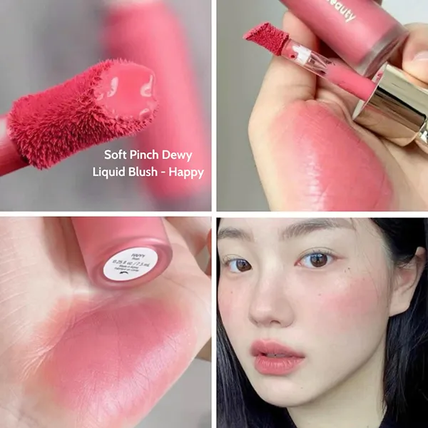 Má Hồng Dạng Kem Rare Beauty Soft Pinch Liquid Blush Happy Màu Hồng Anh Đào Mini 3.2ml