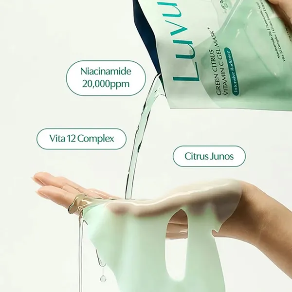 Mặt Nạ Thạch Dưỡng Sáng Da Luvum Green Citrus Vitamin C Gel Mask Plus (Hộp 5 Miếng)