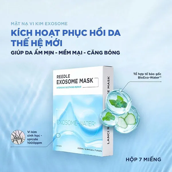 Mặt Nạ Vi Kim Exosome Lanci Reedle Exosome Mask - Tái Tạo, Phục Hồi Và Cấp Ẩm Da (25ml x 7)