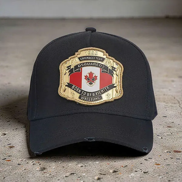 Mũ Dsquared2 Boxeur Shiny Patch Baseball Cap BCM0903 05C00001 2124 Màu Đen