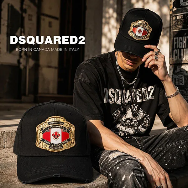 Mũ Dsquared2 Boxeur Shiny Patch Baseball Cap BCM0903 05C00001 2124 Màu Đen