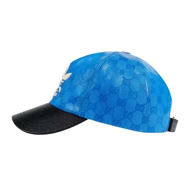 Mũ Gucci x Adidas GG Allover Logo Cap Blue/Black Màu Xanh/Đen Size XS