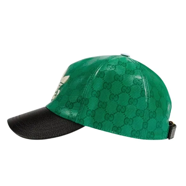 Mũ Gucci x Adidas GG Canvas Baseball Cap 724833 4HAUU 3777 Màu Xanh Green Size S