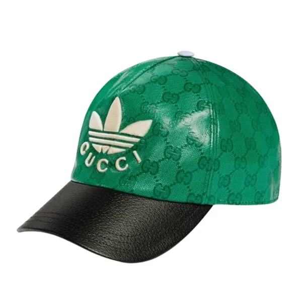 Mũ Gucci x Adidas GG Canvas Baseball Cap 724833 4HAUU 3777 Màu Xanh Green Size S