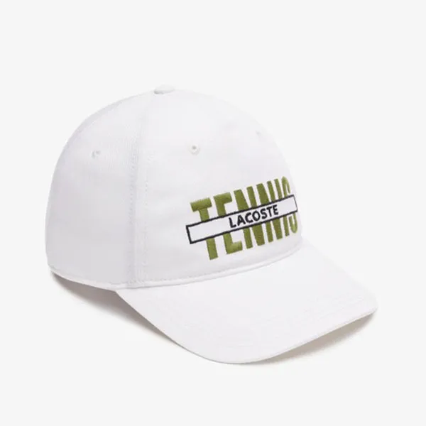 Mũ Unisex Lacoste Baseball Cap Cotton Gabardine Material Embroidered Pattern RK0809 53N 70V Màu Trắng