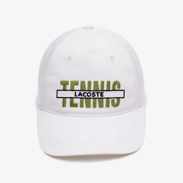 Mũ Unisex Lacoste Baseball Cap Cotton Gabardine Material Embroidered Pattern RK0809 53N 70V Màu Trắng