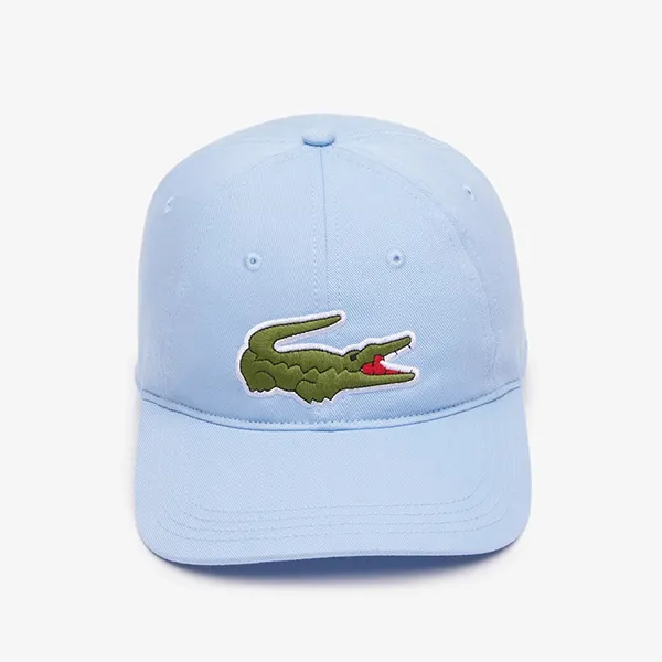 Mũ Unisex Lacoste Crocodile Adjustable Cotton Twill Cap RK9871 HBP Màu Xanh Nhạt