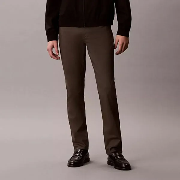 Quần Kaki Nam Calvin Klein CK Jean Slim Fit 40VM614 - 024 Màu Nâu Đen Size 30