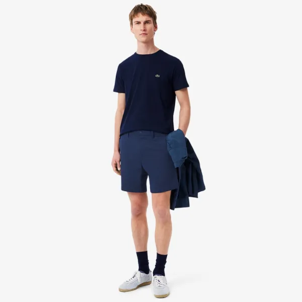 Quần Short Nam Lacoste Men's Slim Fit Commuter Shorts FH3014-51-166 Màu Xanh Navy Size 30