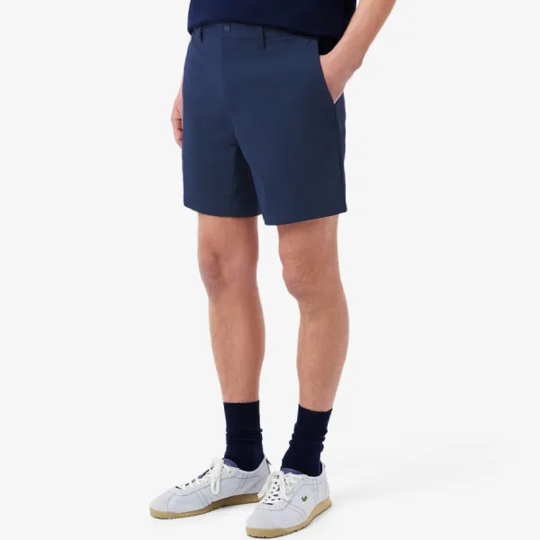 Quần Short Nam Lacoste Men's Slim Fit Commuter Shorts FH3014-51-166 Màu Xanh Navy Size 30