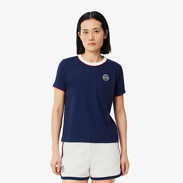 Quần Short Nữ Lacoste Women's Tennis Heritage Stretch Piqué Shorts GF8652-51 EV0 Màu Trắng Size 36