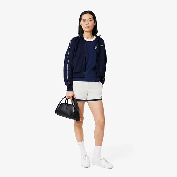 Quần Short Nữ Lacoste Women's Tennis Heritage Stretch Piqué Shorts GF8652-51 EV0 Màu Trắng Size 36
