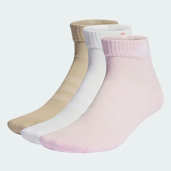 Set 3 Đôi Tất Unisex Adidas Cushioned Sportswear Ankle Socks 3 Pairs IP0404 Phối Màu Size S