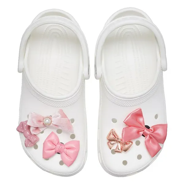 Set Charm Dép Crocs Charming Bow Jibbitz 5 Món Màu Hồng