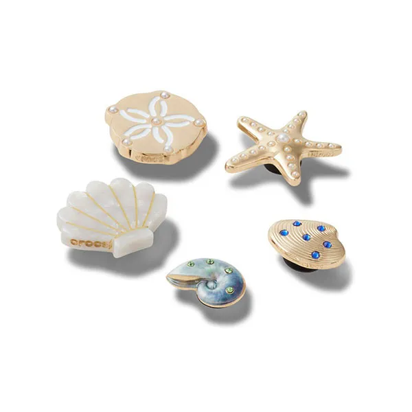 Set Charm Crocs Jibbitz Gold Seashell Màu Vàng