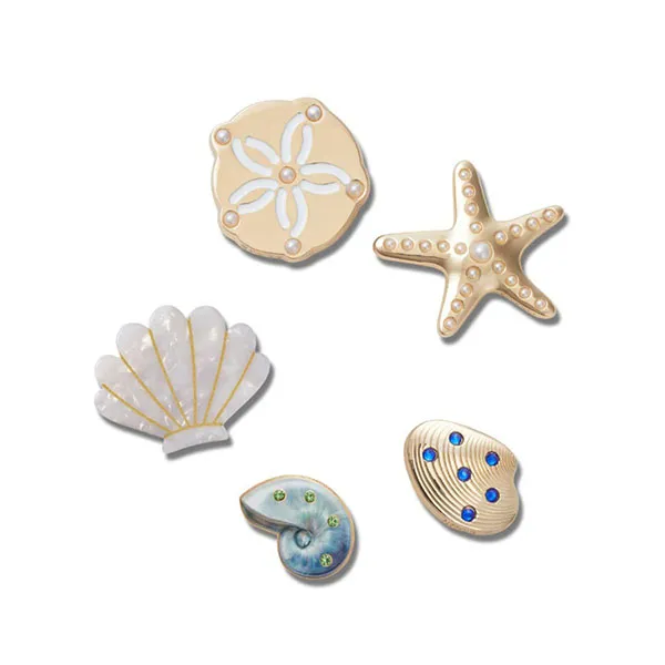 Set Charm Crocs Jibbitz Gold Seashell Màu Vàng