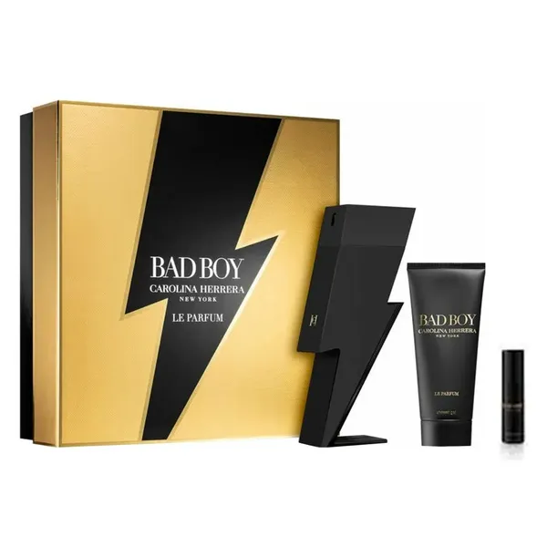 Set Nước Hoa Carolina Herrera Bad Boy Le Parfum (EDP 100ml, Mini 10ml, Shower Gel 100ml)