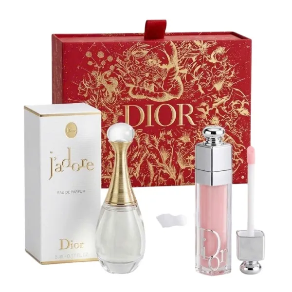 Set Nước Hoa Nữ + Son Dior (J'adore Parfum D'eau EDP 5ml + Dior Addict Lip Maximizer 001 Pink Mini)