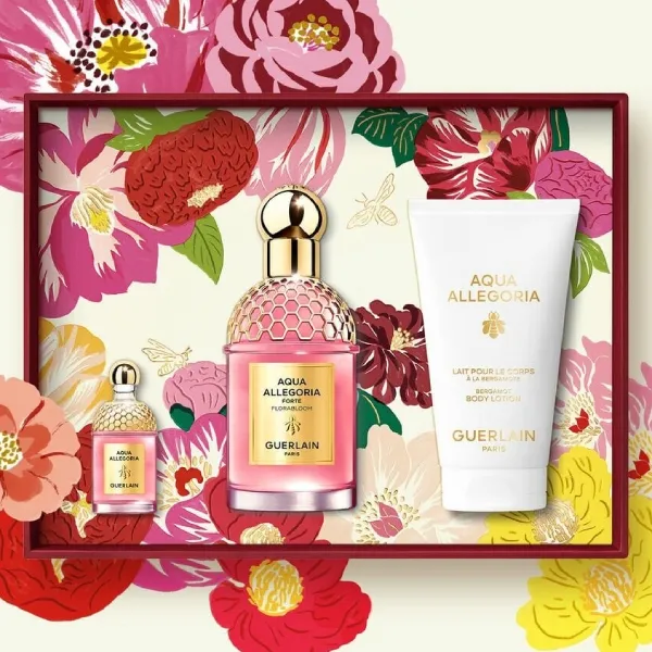 Set Nước Hoa Và Dưỡng Thể Guerlain Aqua Allegoria Florabloom Forte 3 Món