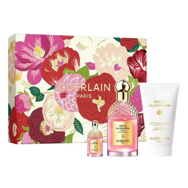 Set Nước Hoa Và Dưỡng Thể Guerlain Aqua Allegoria Florabloom Forte 3 Món