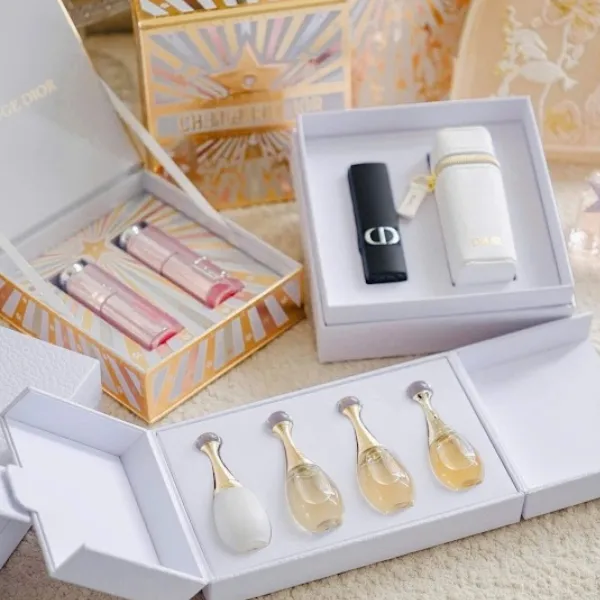 Set Son Dior Rouge Satin 720 Icone Màu Hồng Đất + Box Son Trắng