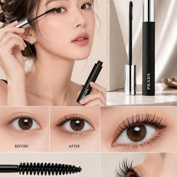 Set Son Dưỡng Và Mascara Prada Beauty Clutch 5 Món