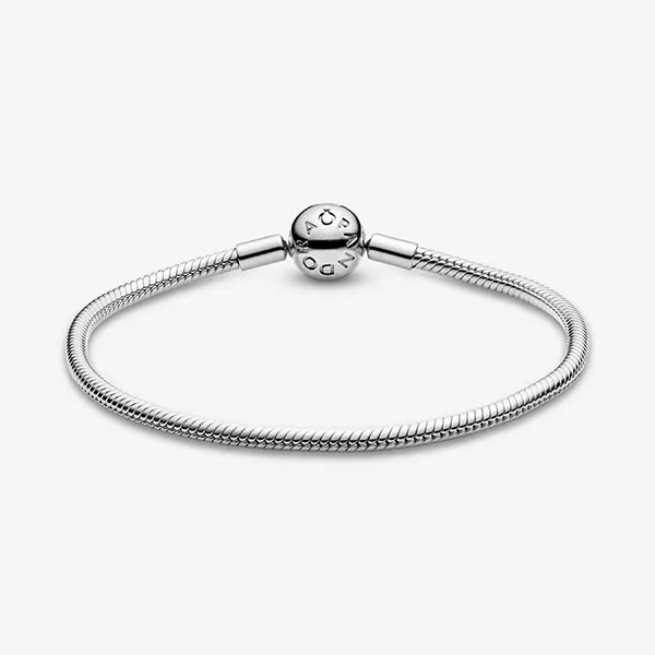 Set Vòng Đeo Tay + Hạt Vòng Charm Pandora Pearlescent White Heart Double Charm 590728 + 792649C01 Màu Bạc
