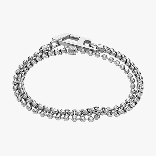 Vòng Đeo Tay Diesel Stainless Steel Chain Bracelet DX1473040 Màu Bạc