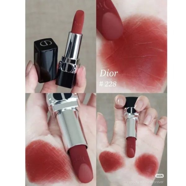 Son Dior Mini Rouge Dior Velvet Finish 228 Mythique Màu Đỏ Cam Gạch