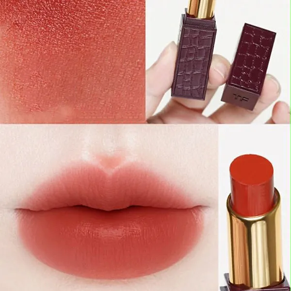Son Lì Tom Ford Figue Lip Color Satin Matte 50 Adored Màu Đỏ Cam Cháy