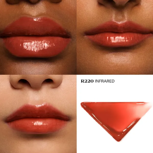 Son Kem Dưỡng Bóng Prada Reflection Glossy Liquid Balm R220 Infrared Màu Đỏ Cam