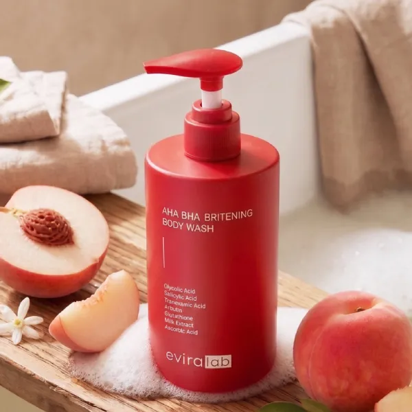 Sữa Tắm Làm Sạch, Hỗ Trợ Dưỡng Sáng Da Eviralab AHA BHA Brightening Body Wash 300ml