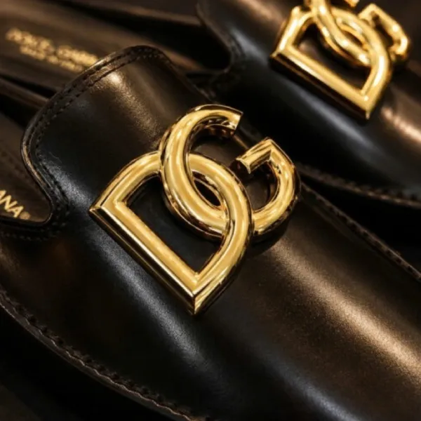 Giày Sục Nam Dolce & Gabbana D&G Men's Black Mules & Clogs Màu Đen Size 41 (Form Ôm)
