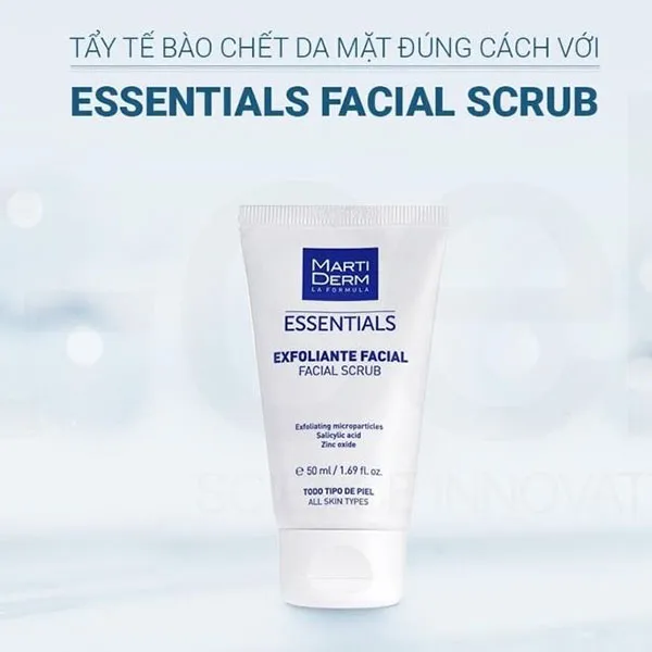 Tẩy Tế Bào Chết Cho Da Mặt Martiderm Essentials Facial Scrub 50ml
