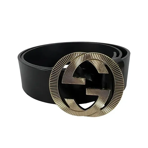Thắt Lưng Nữ Gucci GG Cinto Gucci GG Logo Buckle Preto 4cm Màu Đen Size 85