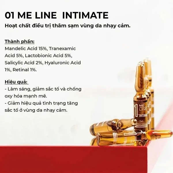 Set Tinh Chất Giảm Thâm Nám Vùng Da Nhạy Cảm Innoaesthetics 01 Meline Intimate 6 x 2ml