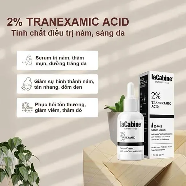 Tinh Chất Hỗ Trợ Giảm Nám, Trắng Da LaCabine 2% Trane-xamic Acid Serum Cream 30ml